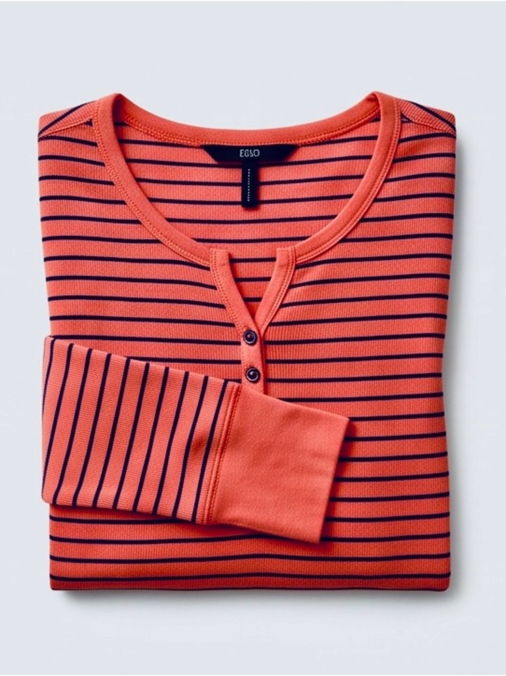 BOGO Coral Navy Stripe Top